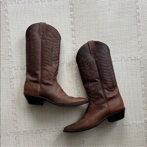 Brown Leather Heeled Boots